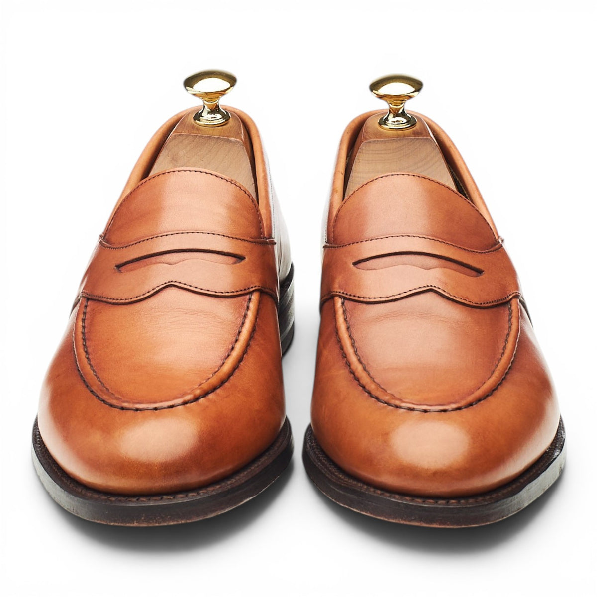 Tan Brown Leather Loafers UK 6.5 F