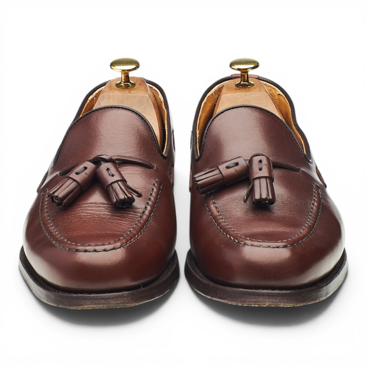 Herring '8491' Brown Leather Tassel Loafers UK 8.5