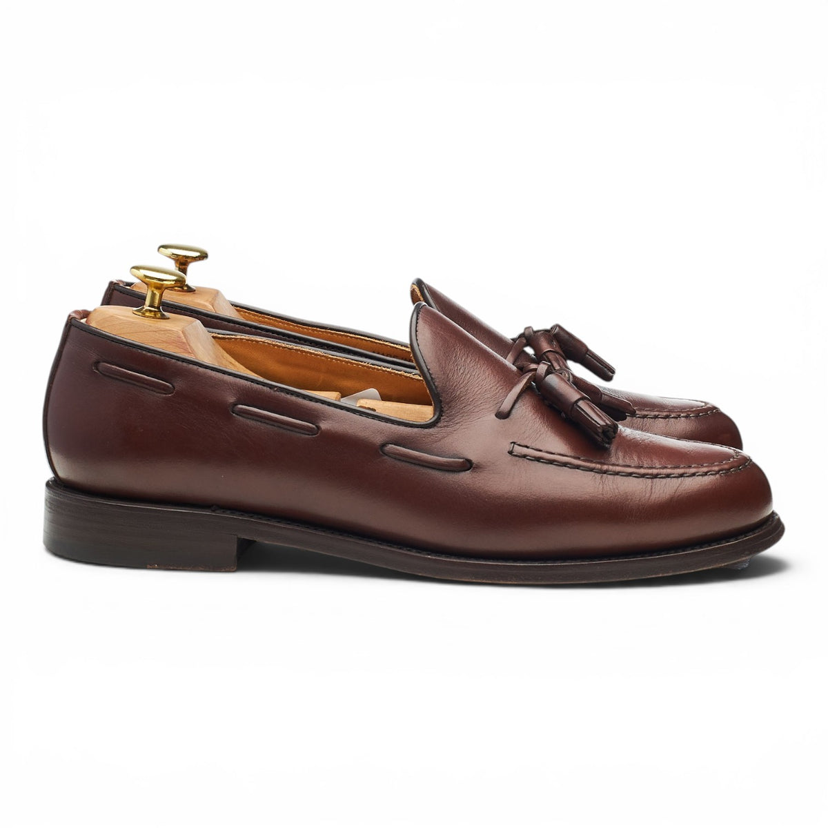 Herring '8491' Brown Leather Tassel Loafers UK 8.5
