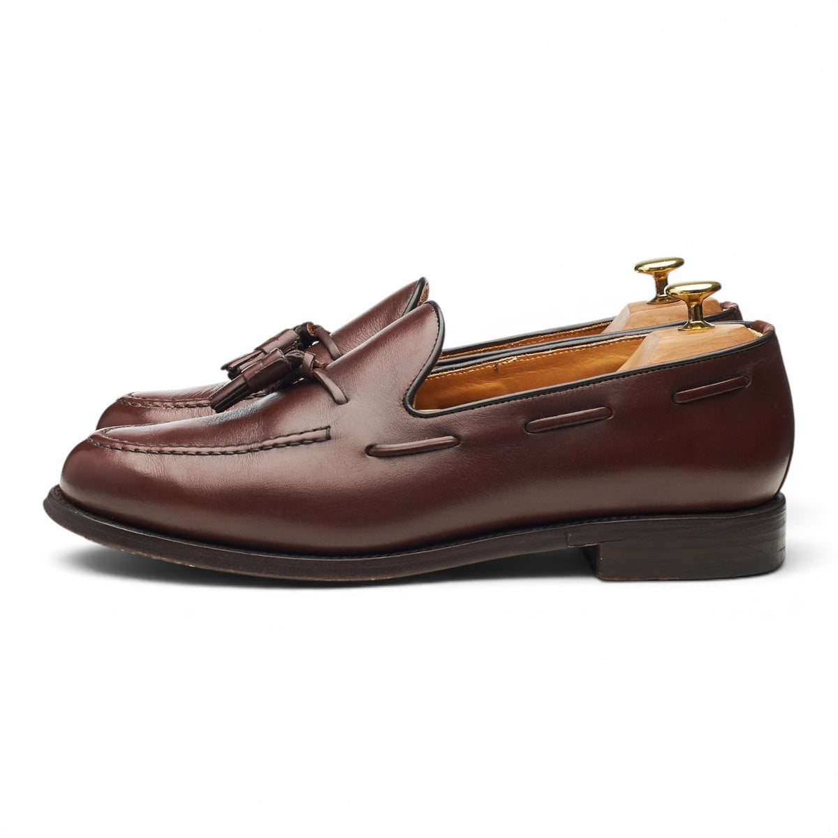 Herring '8491' Brown Leather Tassel Loafers UK 8.5