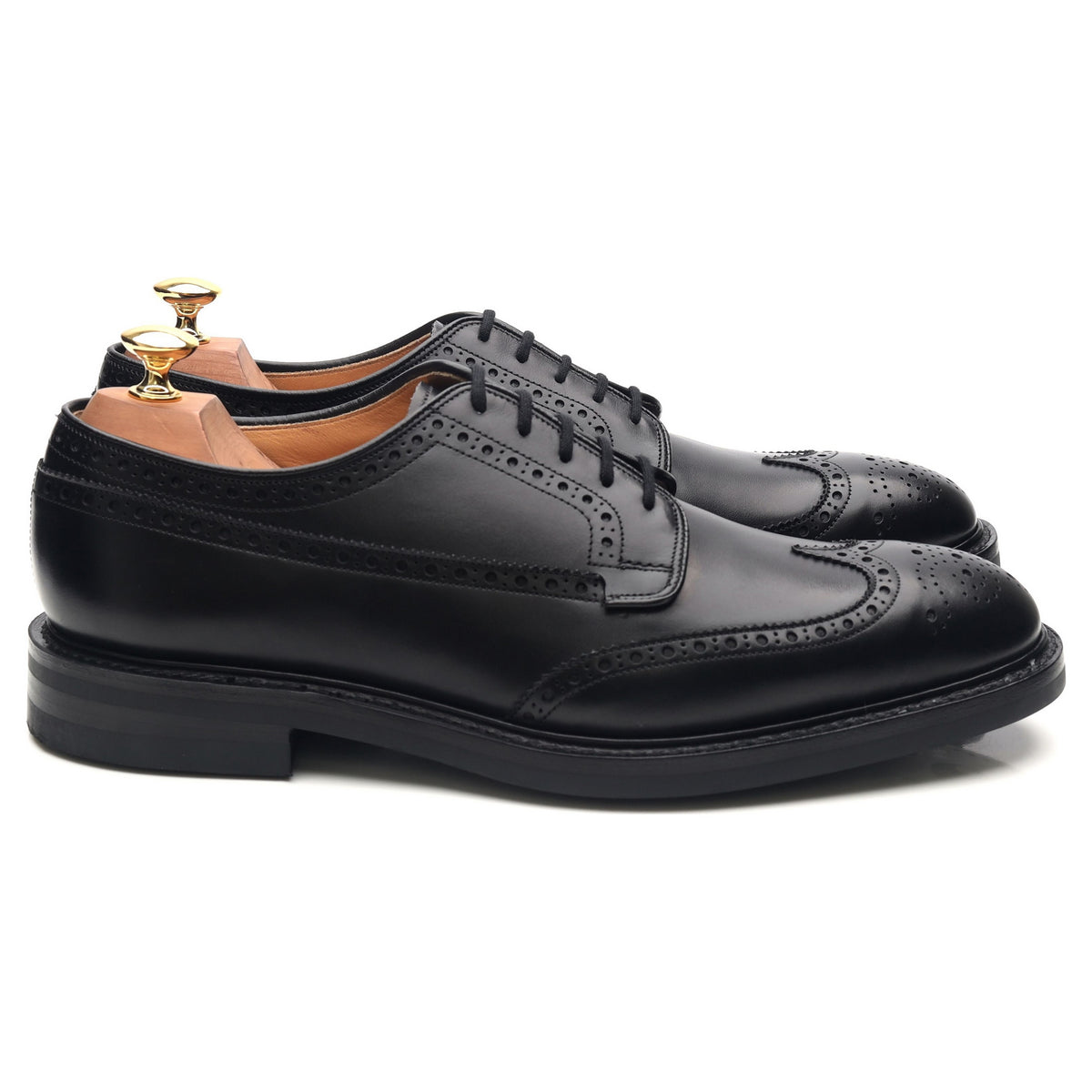 &#39;Grafton&#39; Black Leather Derby Brogues UK 9 F