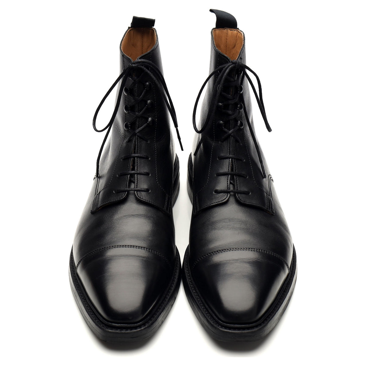 &#39;Northcote&#39; Black Leather Boots UK 9.5 E