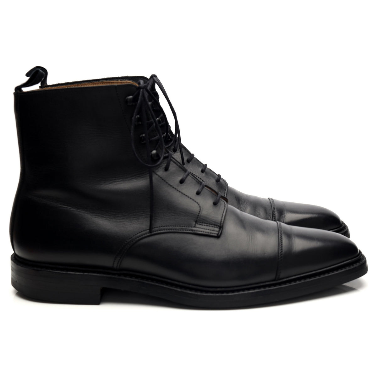 &#39;Northcote&#39; Black Leather Boots UK 9.5 E