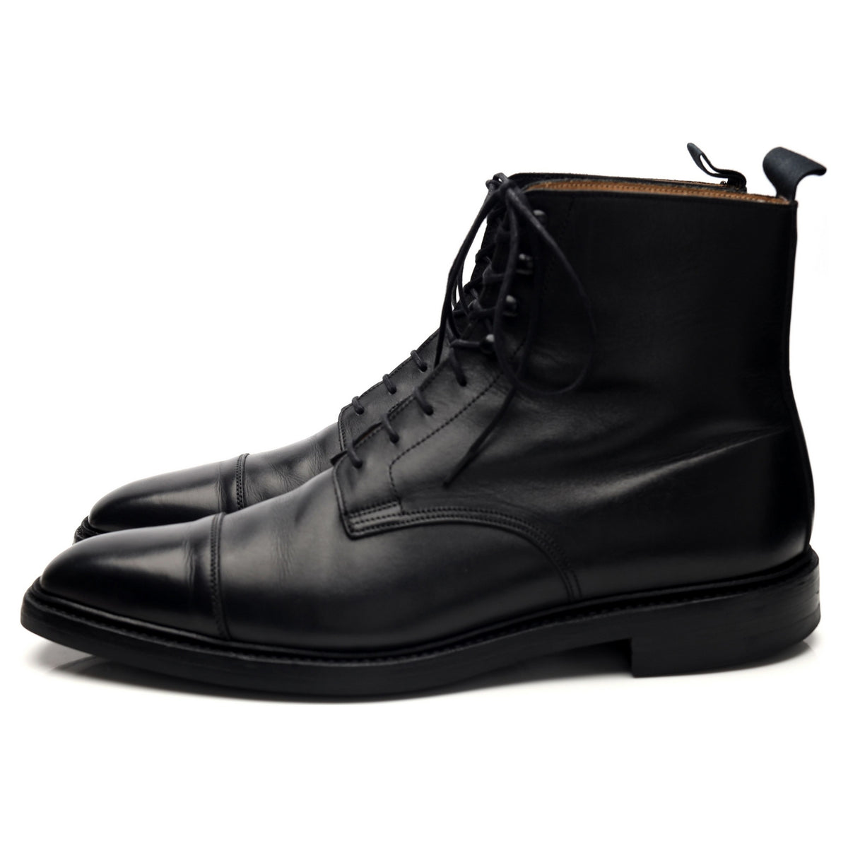&#39;Northcote&#39; Black Leather Boots UK 9.5 E