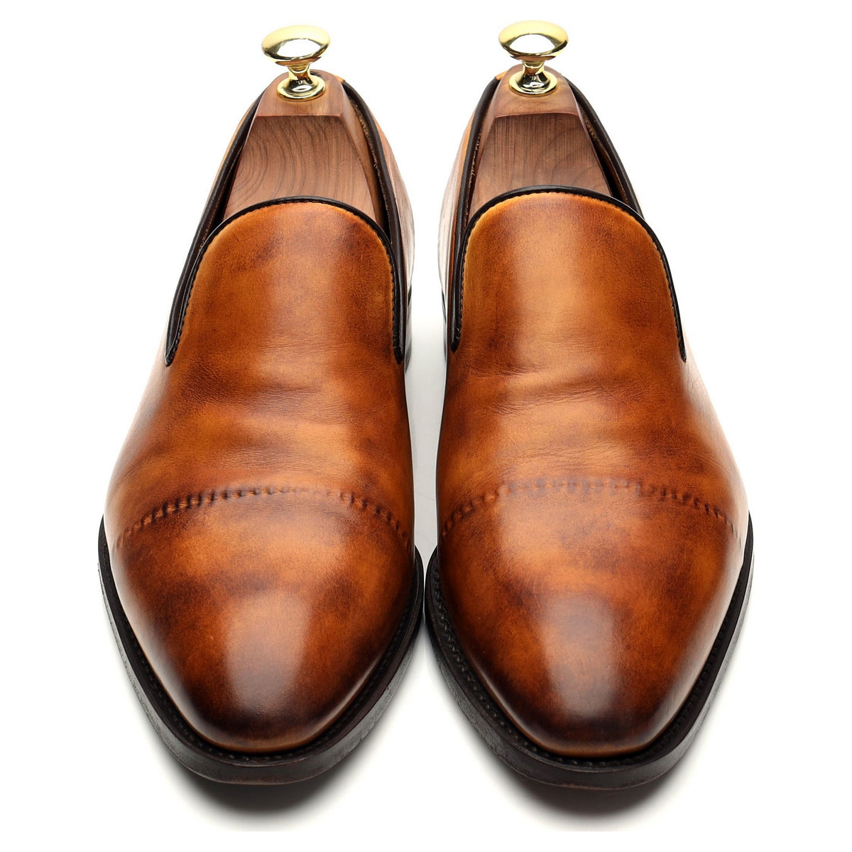 &#39;Antonio&#39; Tan Brown Leather Loafers UK 7 EU 41