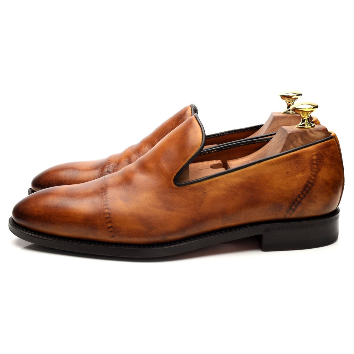 &#39;Antonio&#39; Tan Brown Leather Loafers UK 7 EU 41