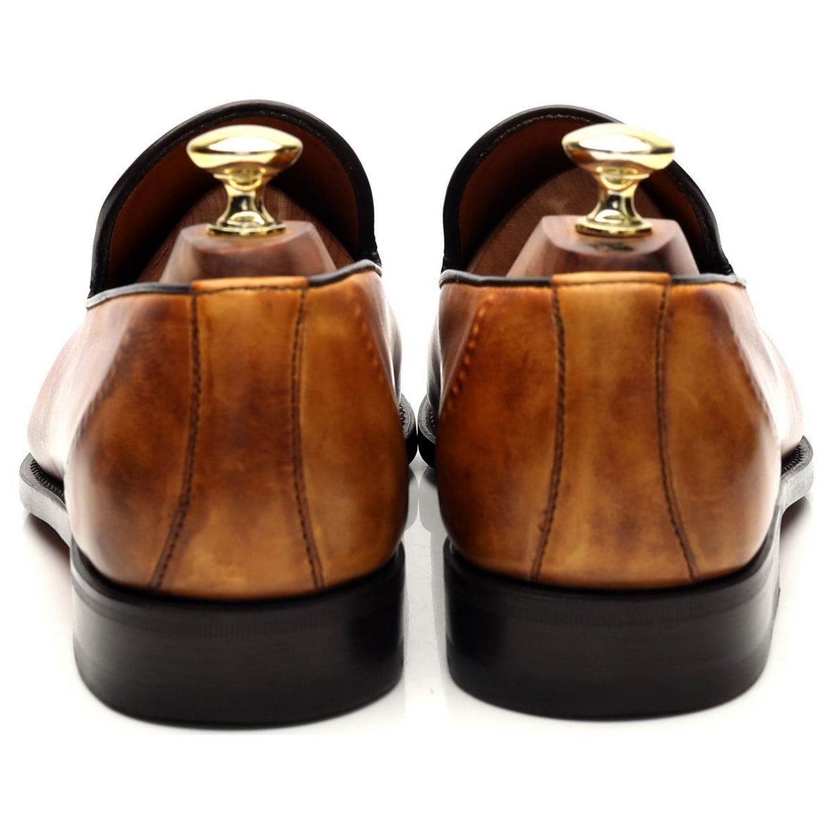 &#39;Antonio&#39; Tan Brown Leather Loafers UK 7 EU 41