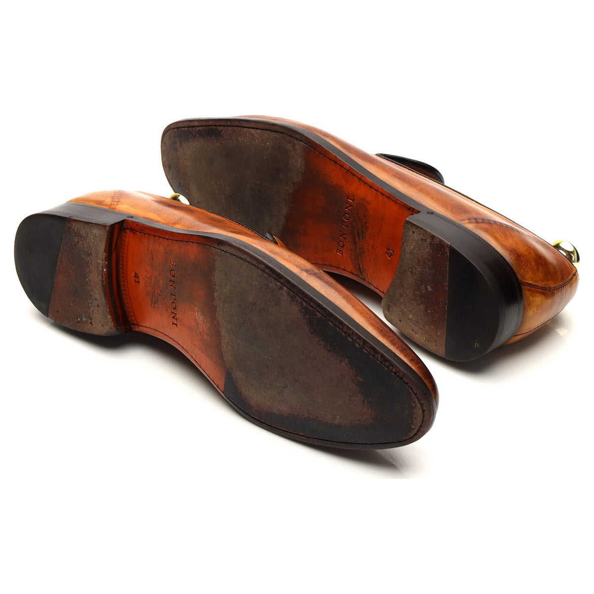 &#39;Antonio&#39; Tan Brown Leather Loafers UK 7 EU 41