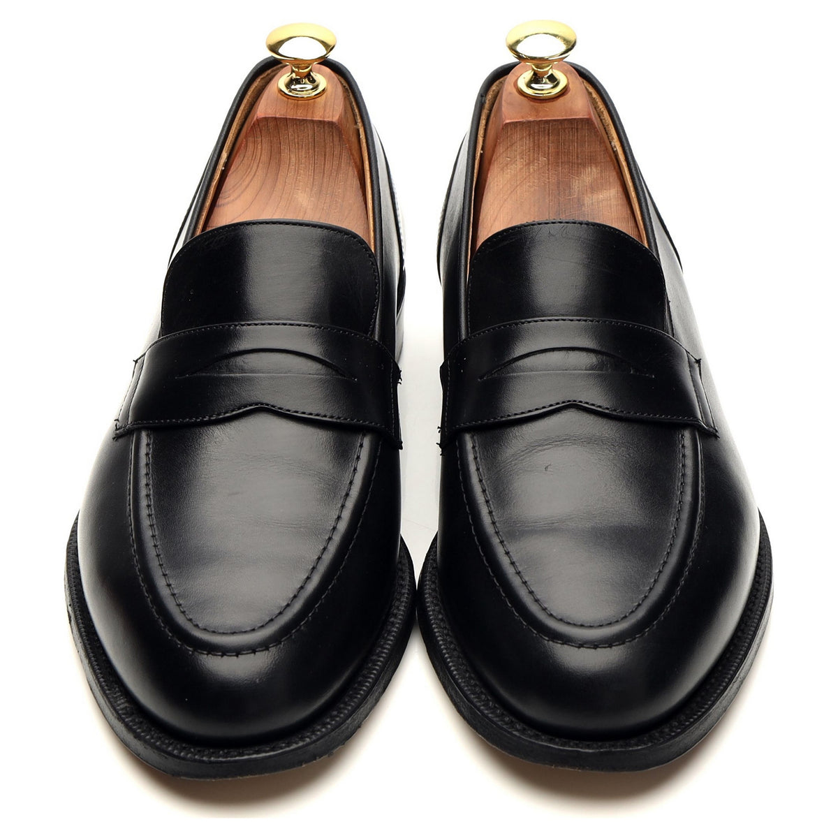 &#39;Gerard&#39; Black Leather Loafers UK 8 F