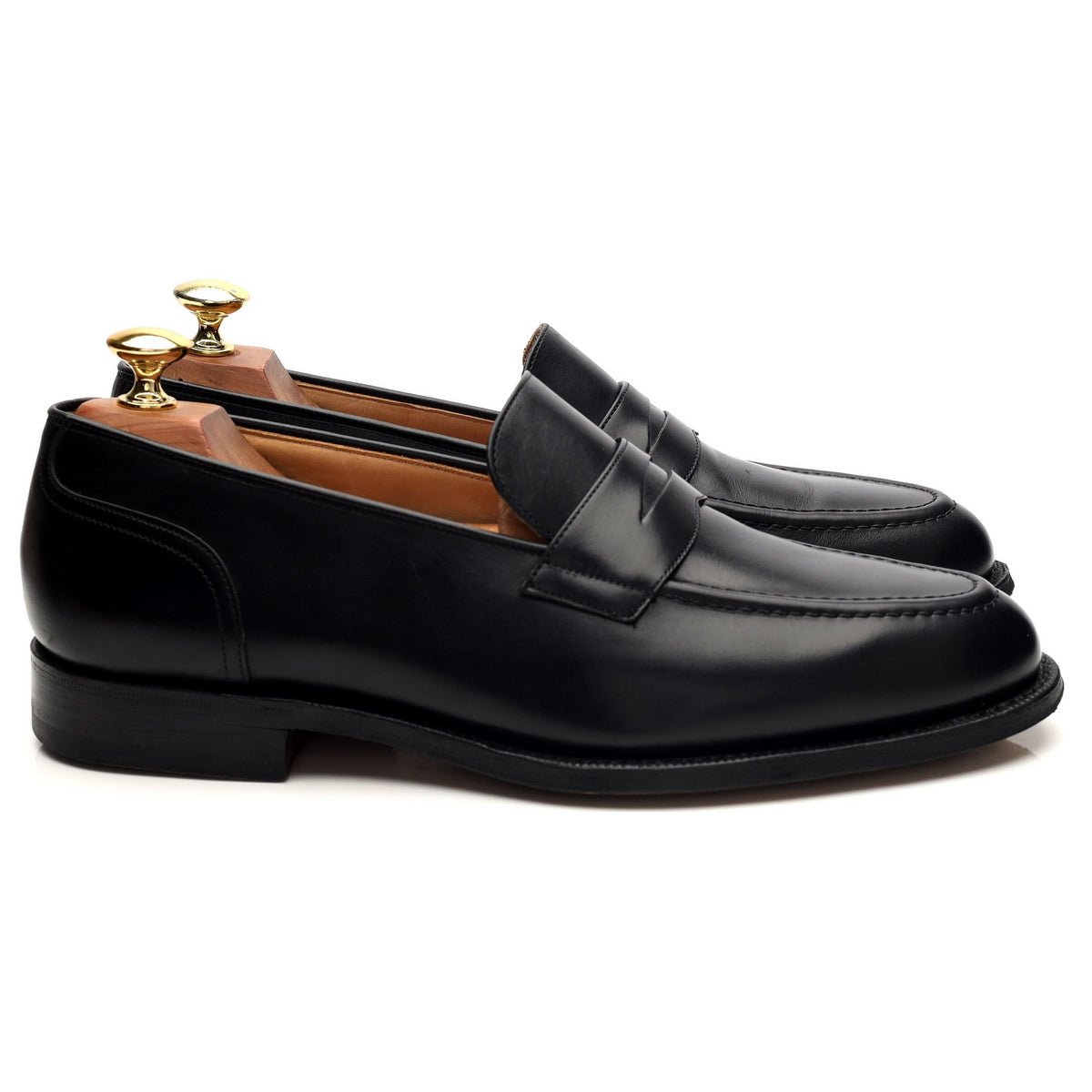 &#39;Gerard&#39; Black Leather Loafers UK 8 F