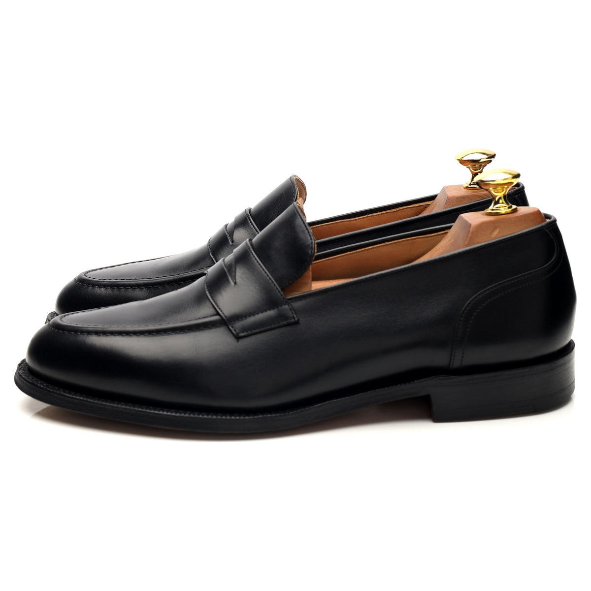 &#39;Gerard&#39; Black Leather Loafers UK 8 F