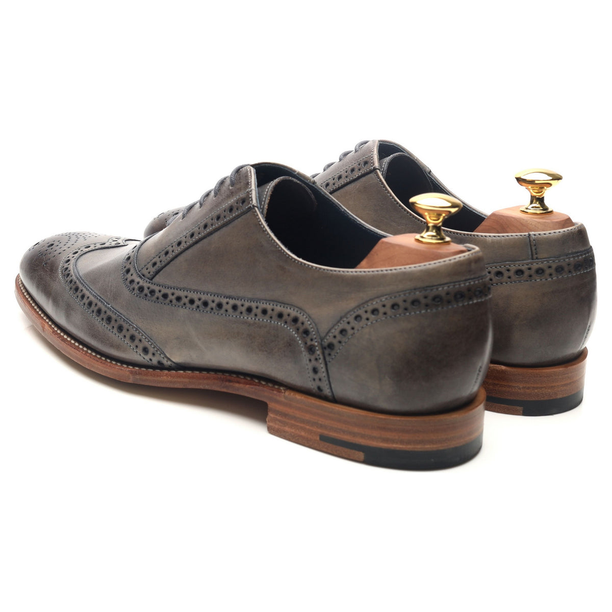 &#39;Valiant&#39; Grey Leather Brogues UK 9 F