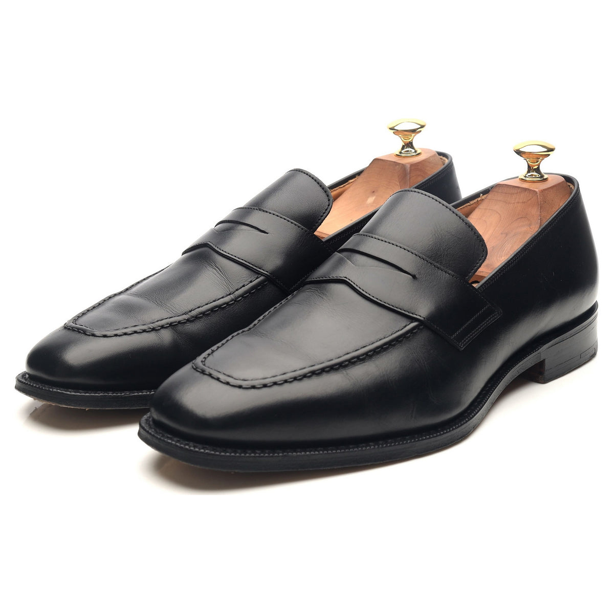 &#39;Hertford&#39; Black Leather Loafers UK 9.5 G