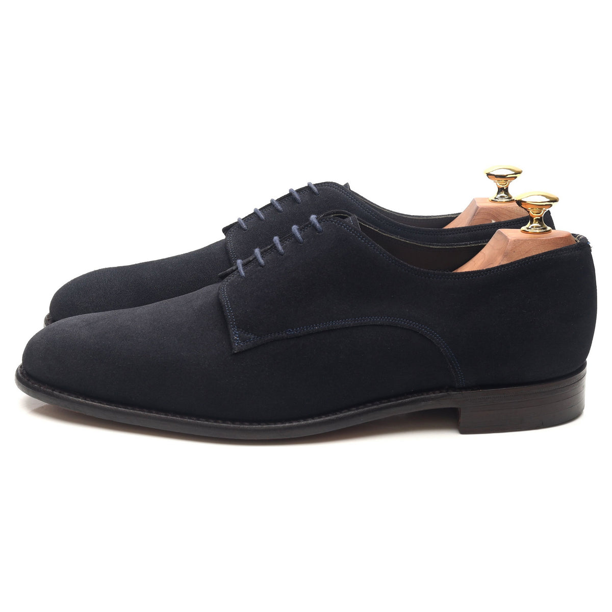 Gieves &amp; Hawkes Navy Blue Suede Derby UK 9.5 F