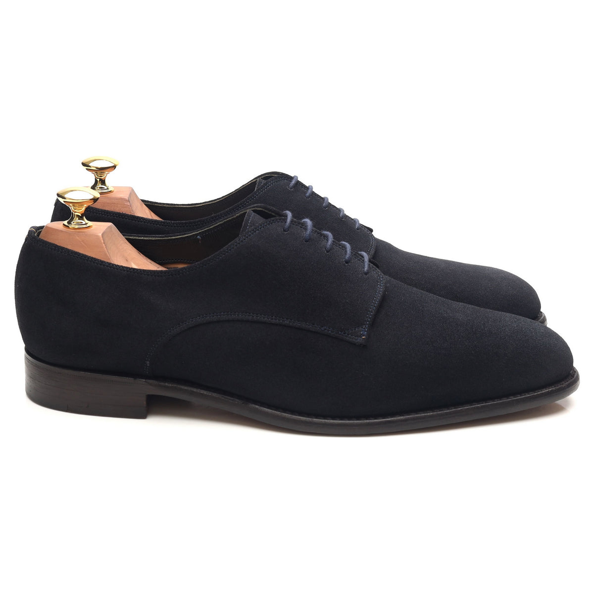 Gieves &amp; Hawkes Navy Blue Suede Derby UK 9.5 F