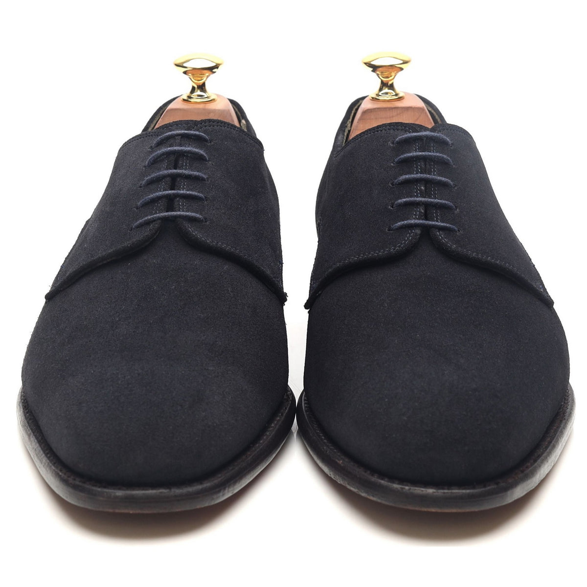 Gieves &amp; Hawkes Navy Blue Suede Derby UK 9.5 F