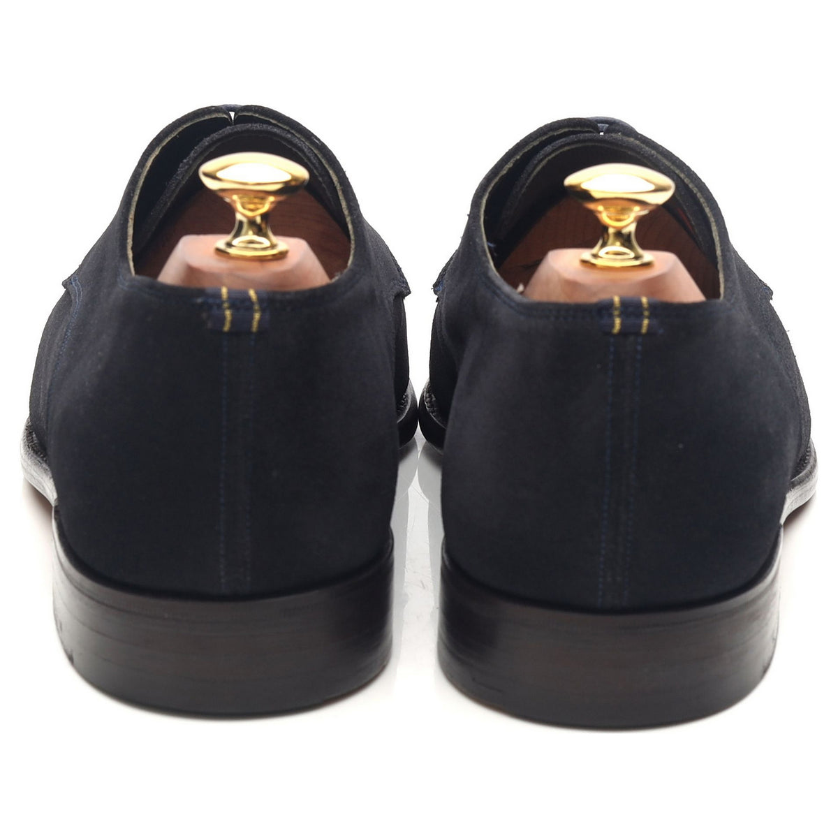 Gieves &amp; Hawkes Navy Blue Suede Derby UK 9.5 F