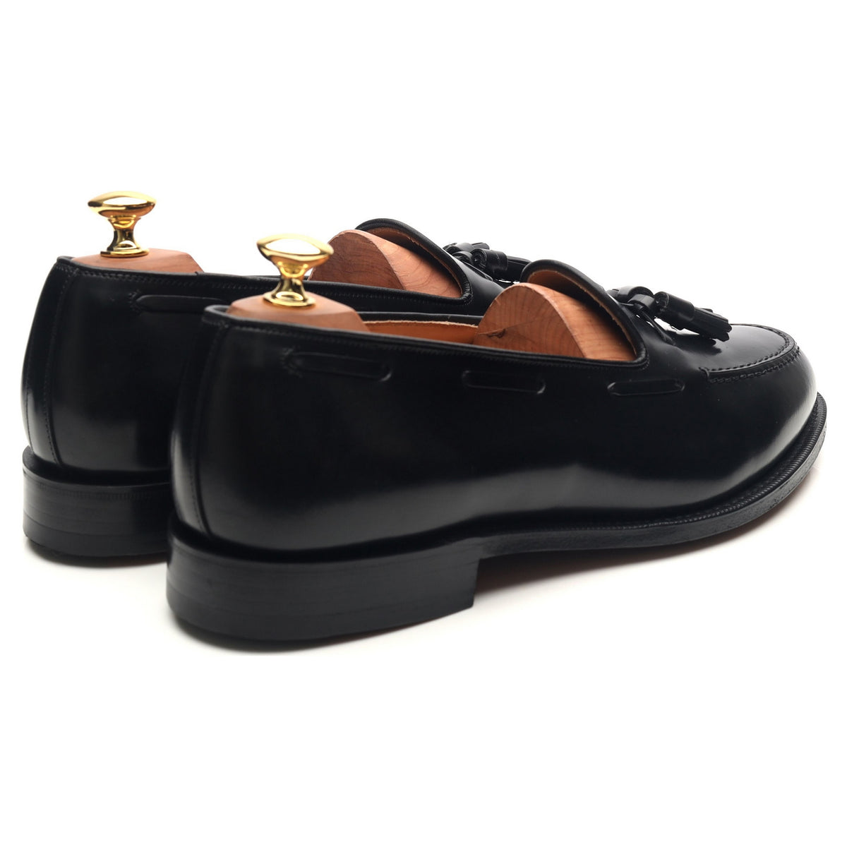 Keats II' Black Leather Tassel Loafers UK 9 G - Abbot's Shoes