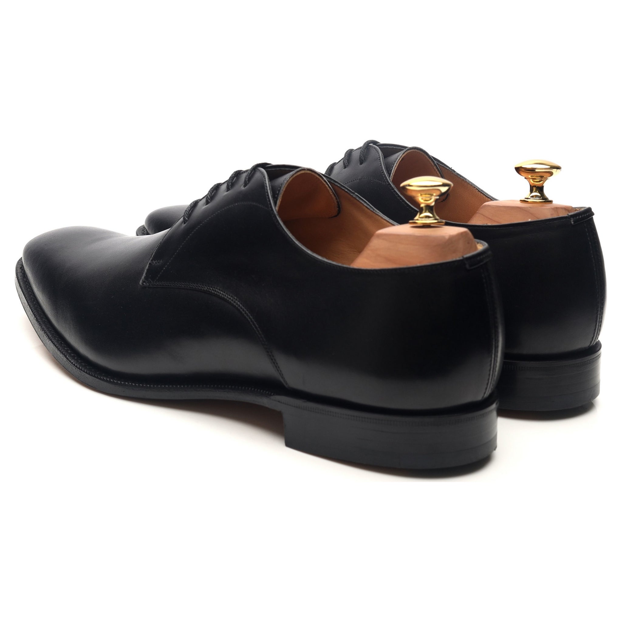 Sawley' Black Leather Derby UK 10.5 G - Abbot's Shoes