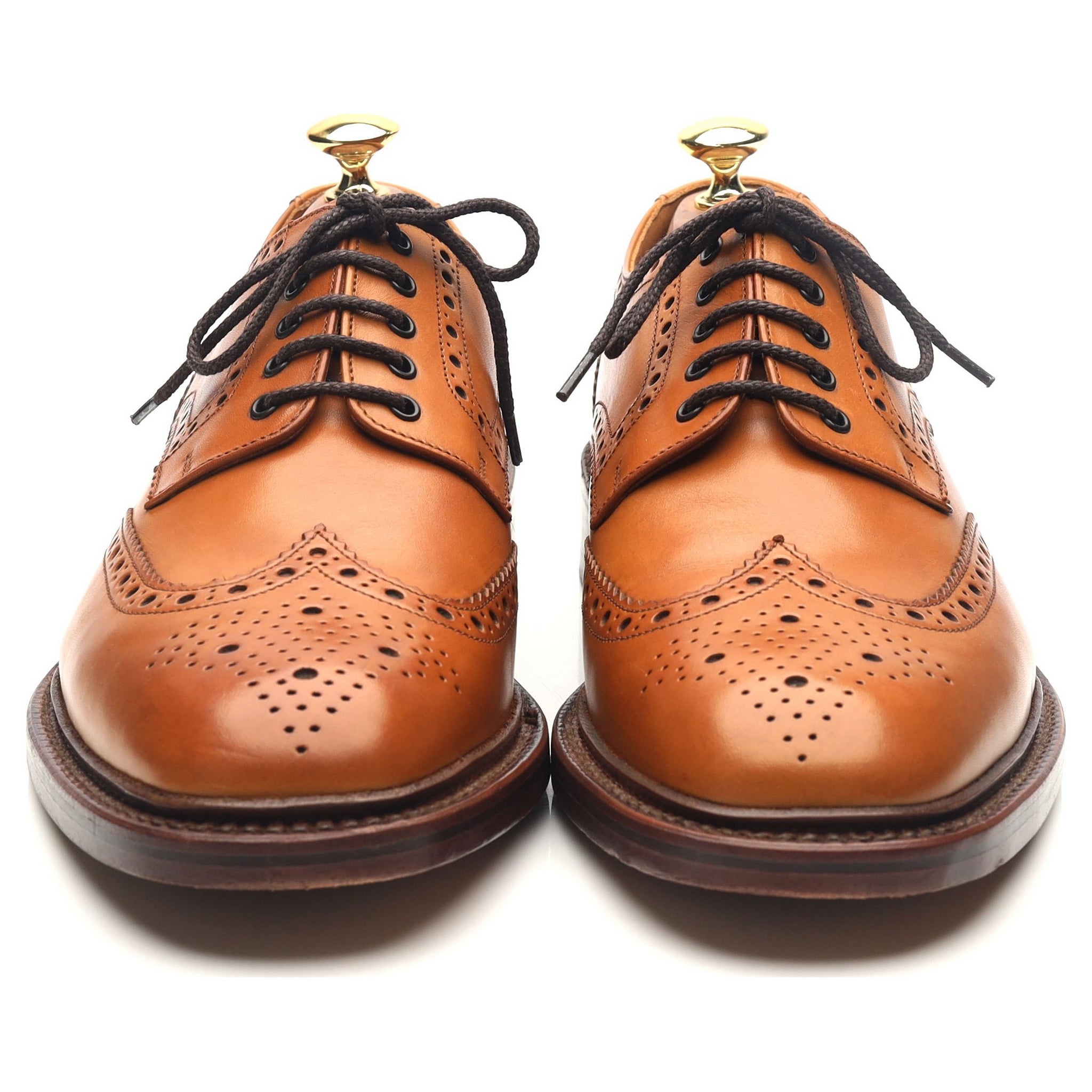 1880 'Chester 2' Tan Brown Leather Derby Brogues UK 8 F - Abbot's