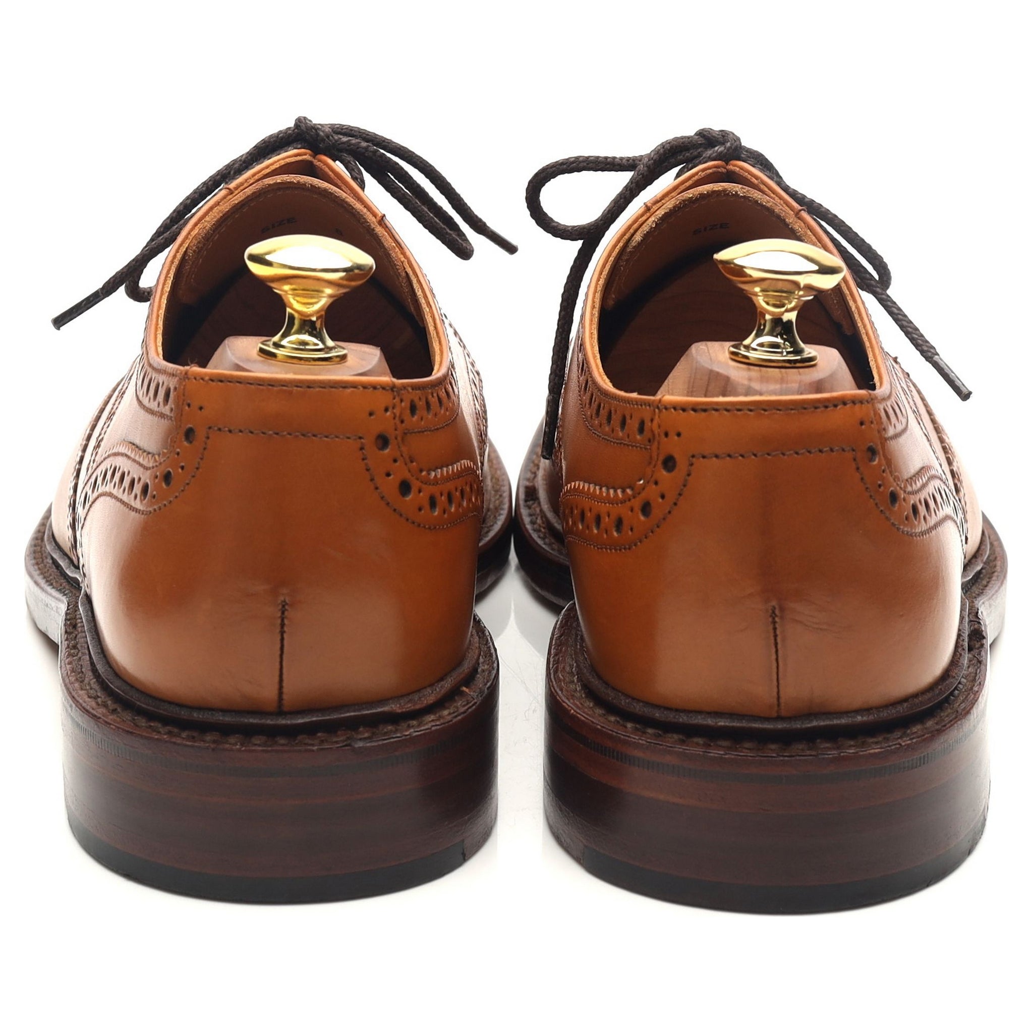 1880 'Chester 2' Tan Brown Leather Derby Brogues UK 8 F - Abbot's