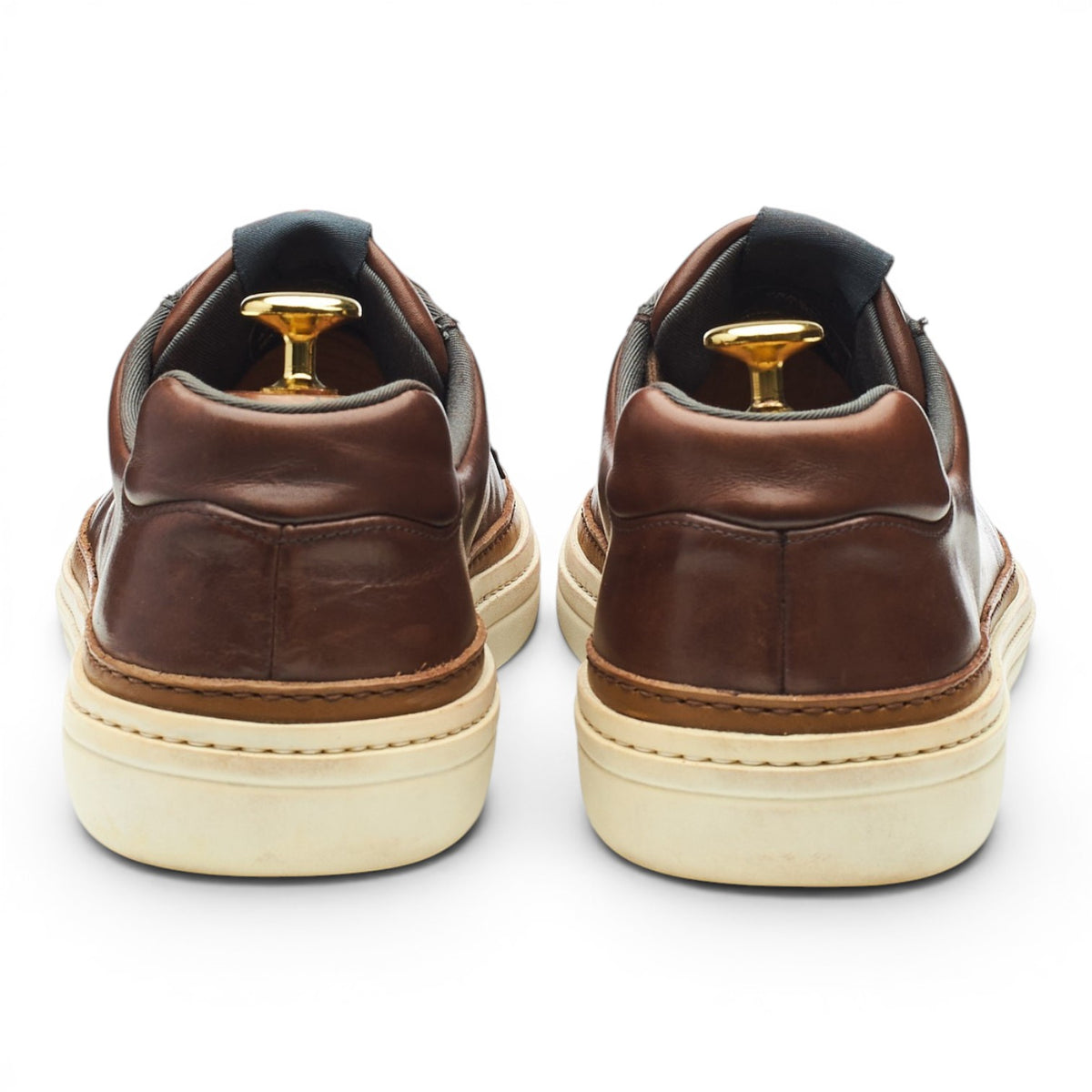 'Mirfield 2' Brown Leather Sneakers UK 8