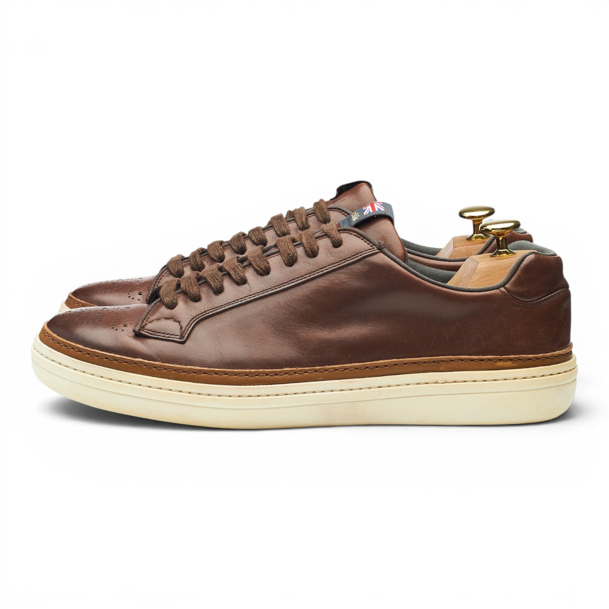 'Mirfield 2' Brown Leather Sneakers UK 8