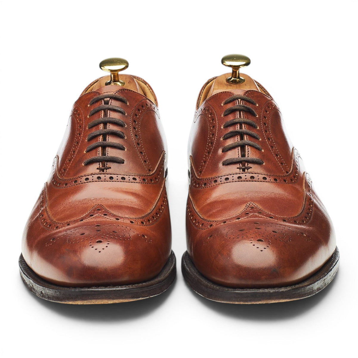'Berlin' Tan Brown Leather Oxford Brogues UK 8 G