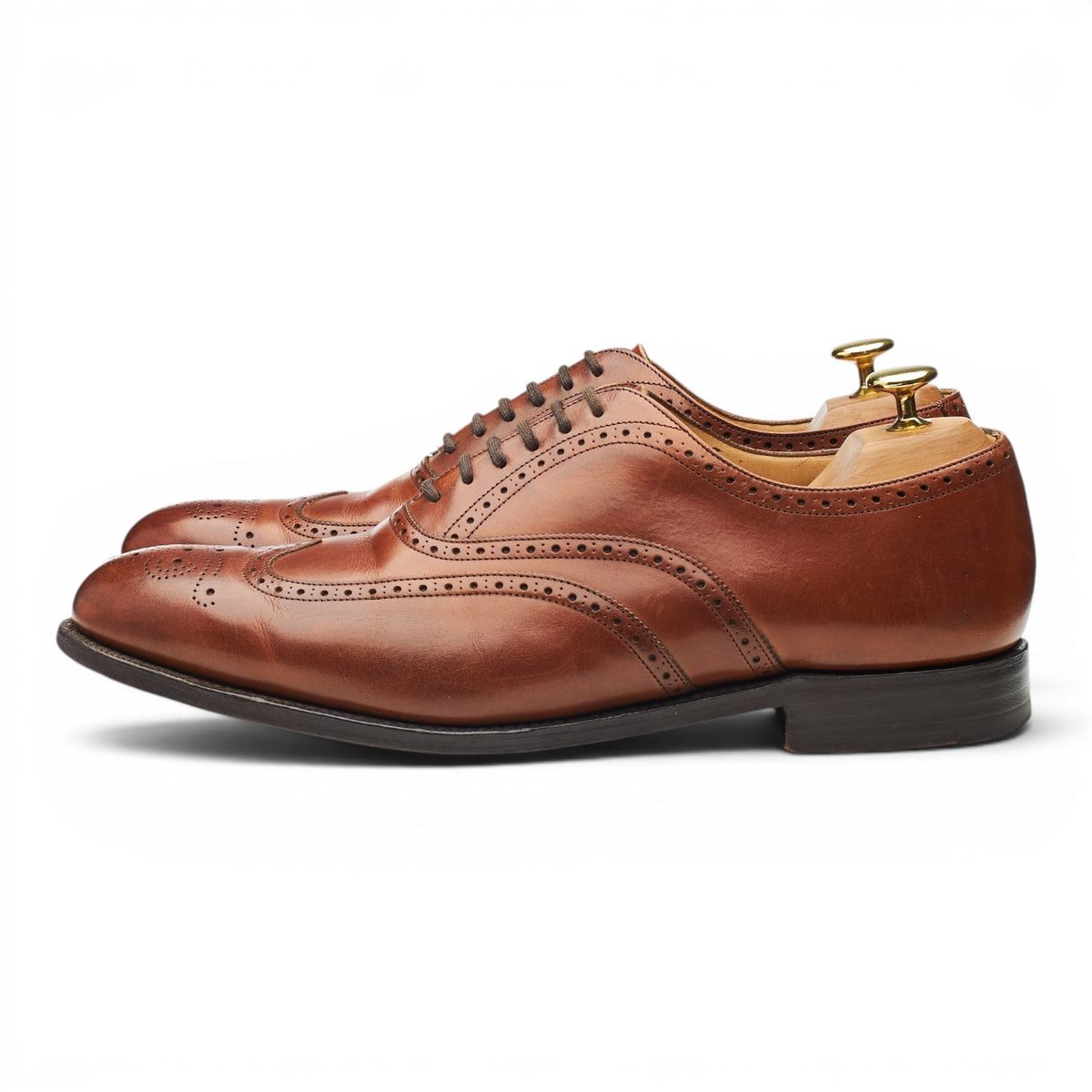 'Berlin' Tan Brown Leather Oxford Brogues UK 8 G