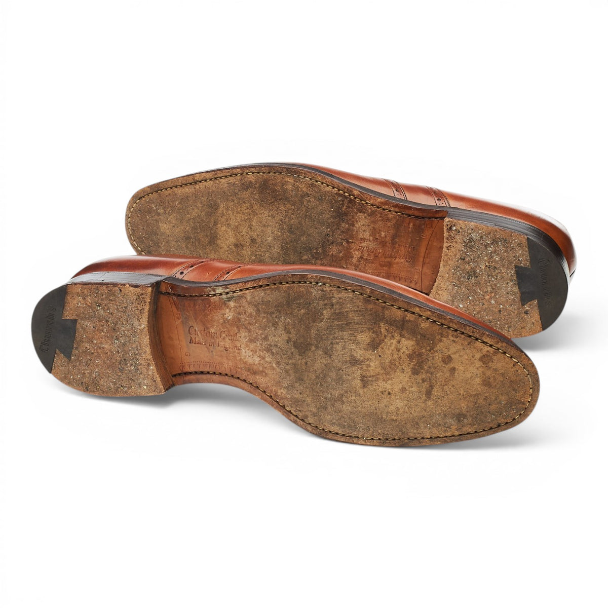 'Berlin' Tan Brown Leather Oxford Brogues UK 8 G
