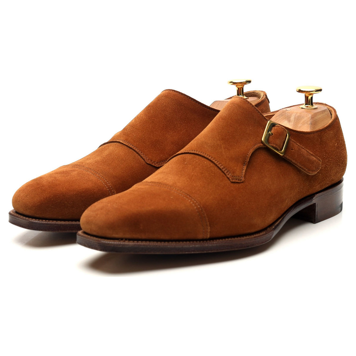 &#39;Ashton&#39; Tan Brown Suede Monk Strap UK 6 E