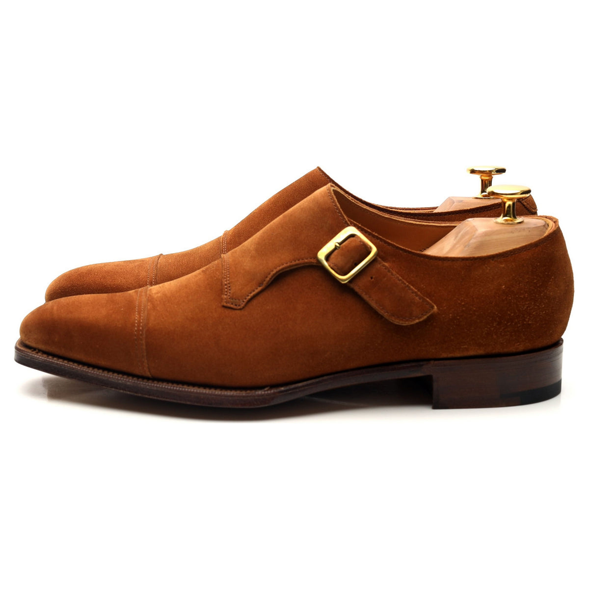 &#39;Ashton&#39; Tan Brown Suede Monk Strap UK 6 E