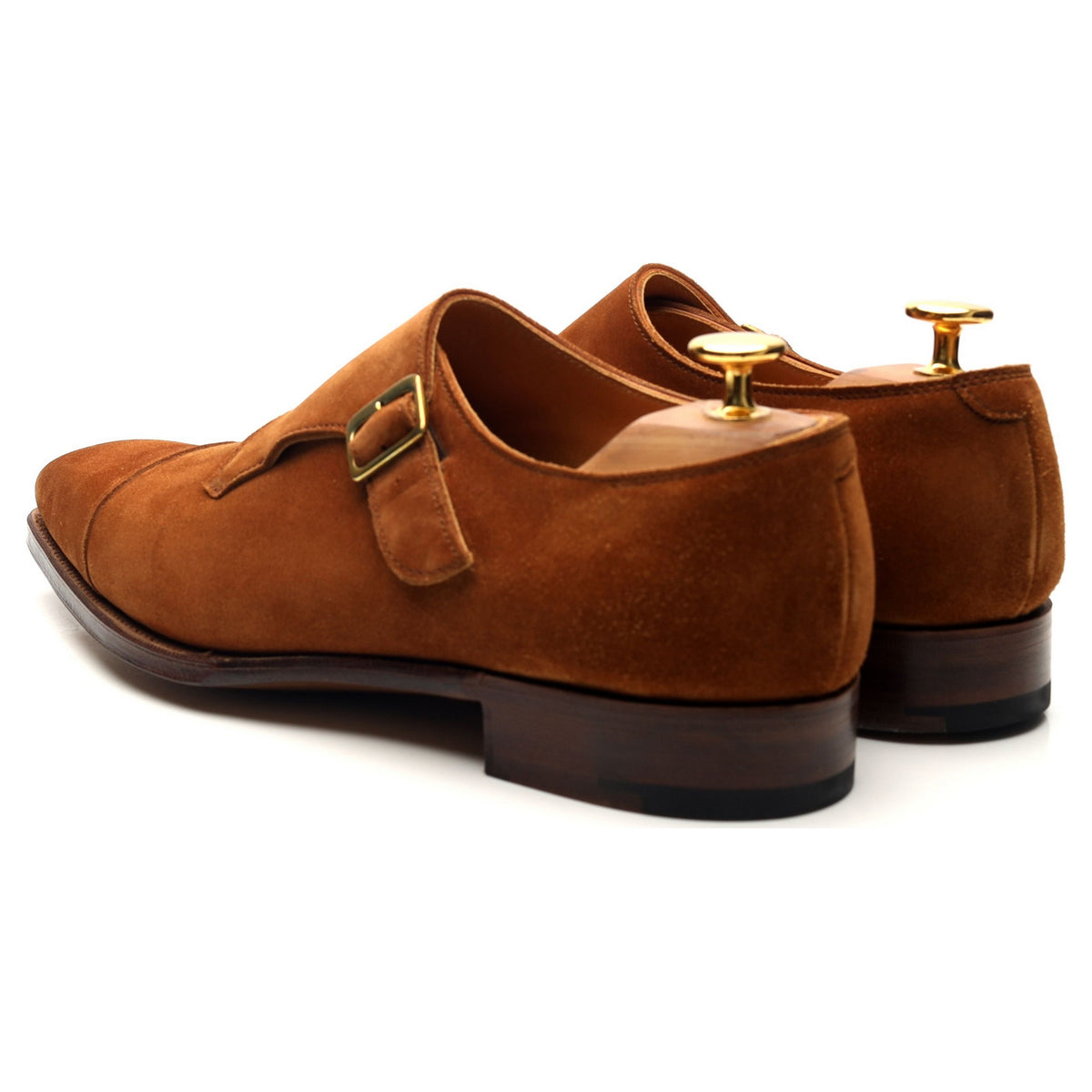 &#39;Ashton&#39; Tan Brown Suede Monk Strap UK 6 E