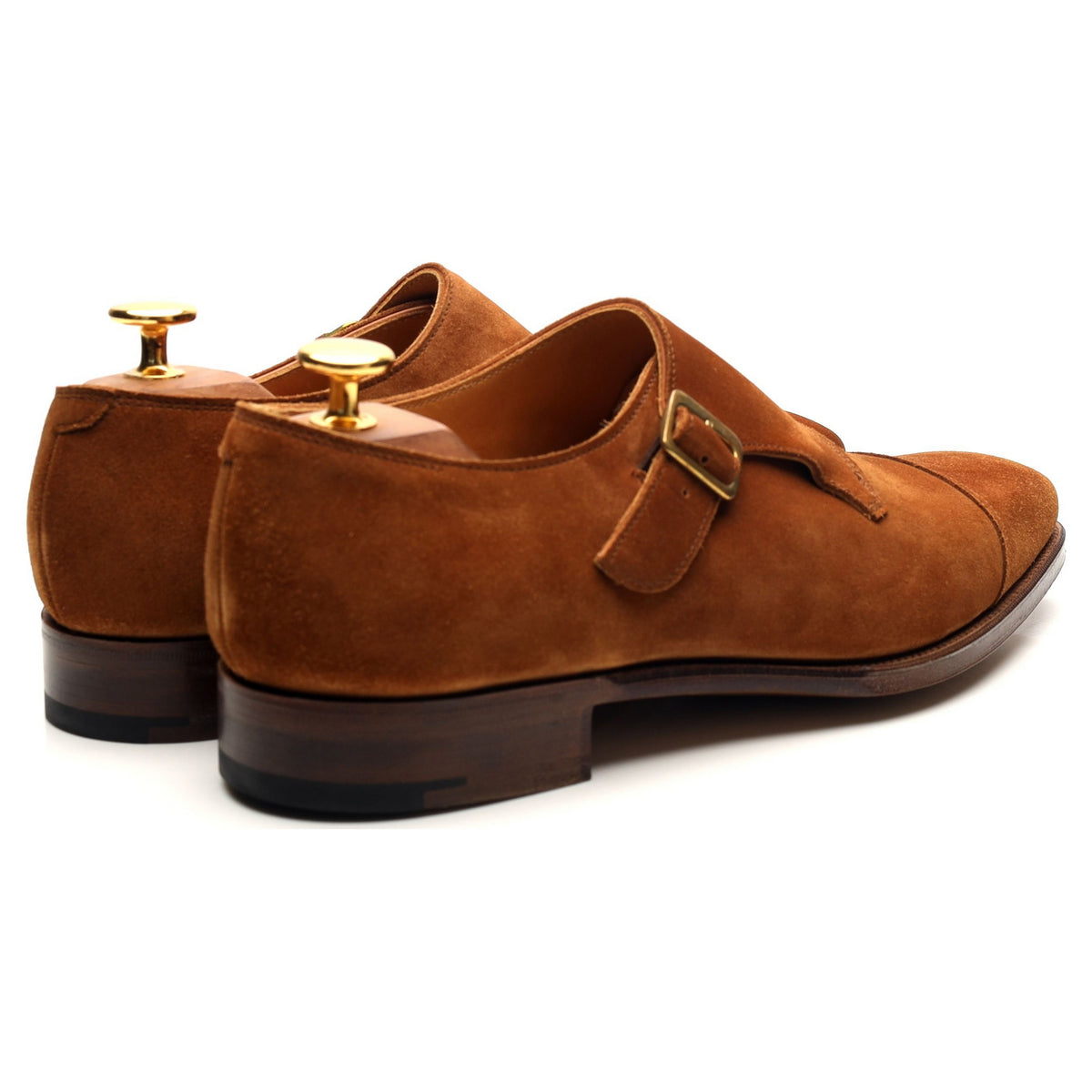 &#39;Ashton&#39; Tan Brown Suede Monk Strap UK 6 E