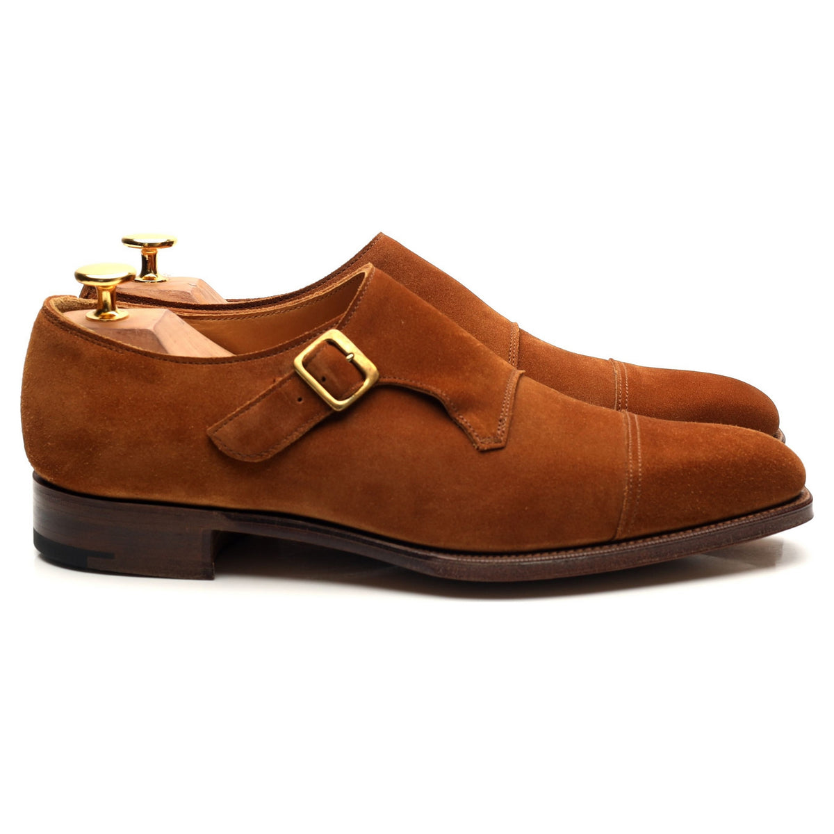 &#39;Ashton&#39; Tan Brown Suede Monk Strap UK 6 E