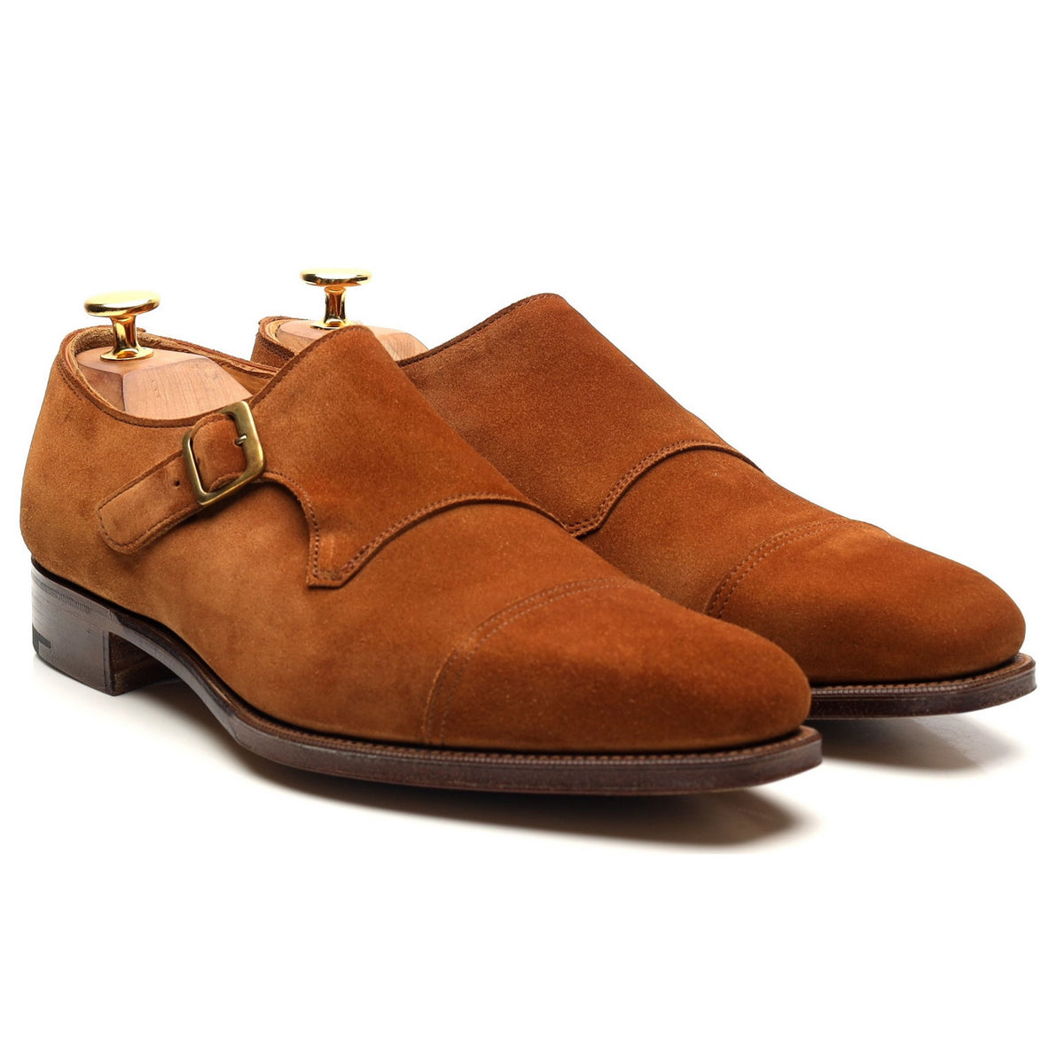 &#39;Ashton&#39; Tan Brown Suede Monk Strap UK 6 E