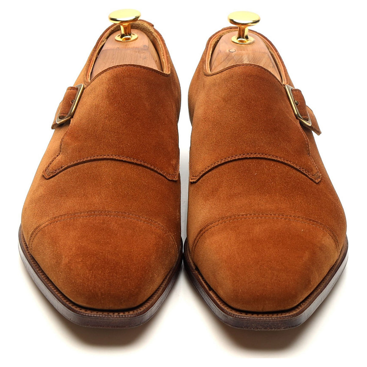 &#39;Ashton&#39; Tan Brown Suede Monk Strap UK 6 E