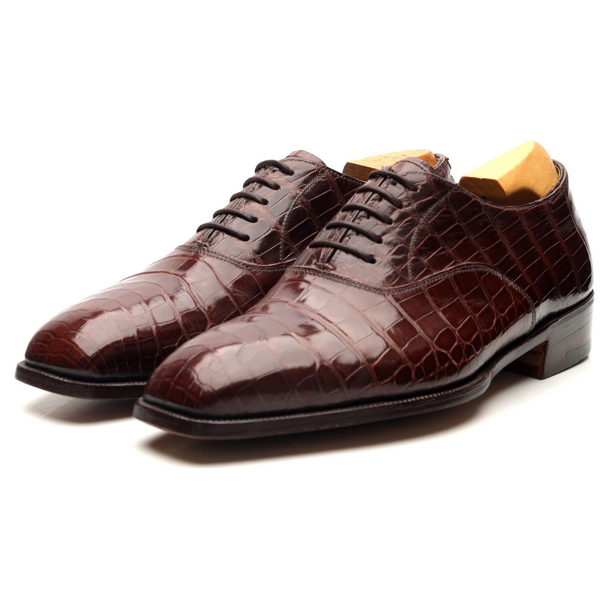 Bespoke Brown Crocodile Leather Oxford UK 5.5 E