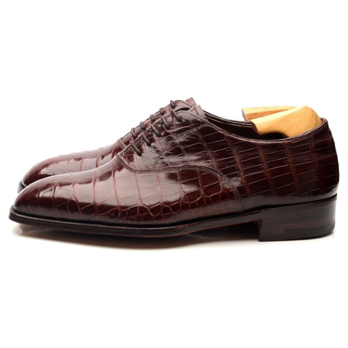 Bespoke Brown Crocodile Leather Oxford UK 5.5 E