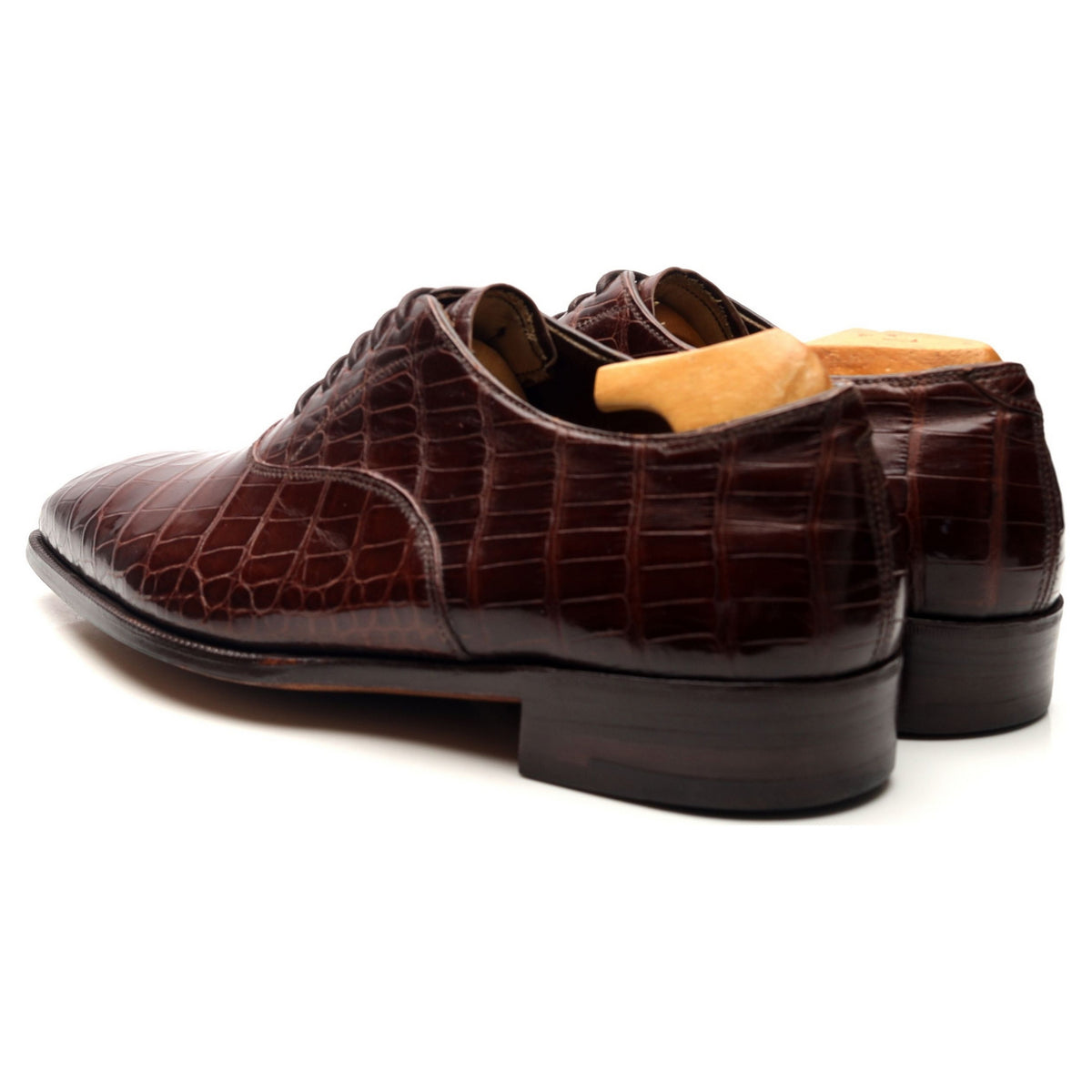 Bespoke Brown Crocodile Leather Oxford UK 5.5 E