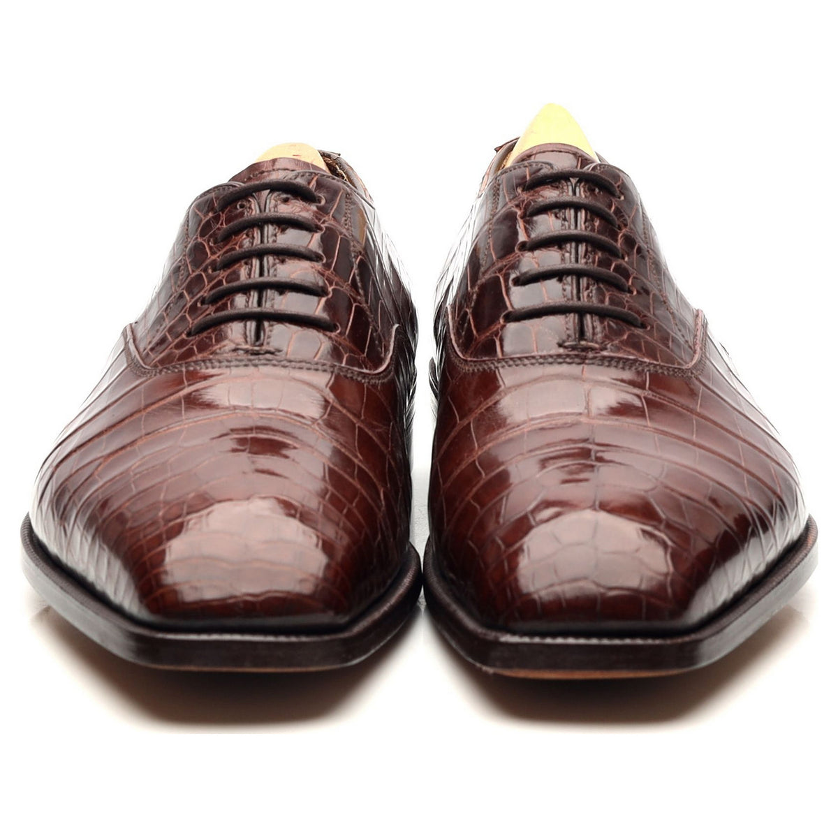 Bespoke Brown Crocodile Leather Oxford UK 5.5 E