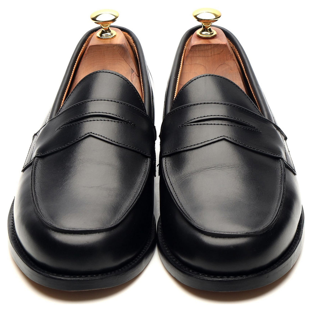 &#39;Madrid&#39; Black Leather Loafers UK 8.5