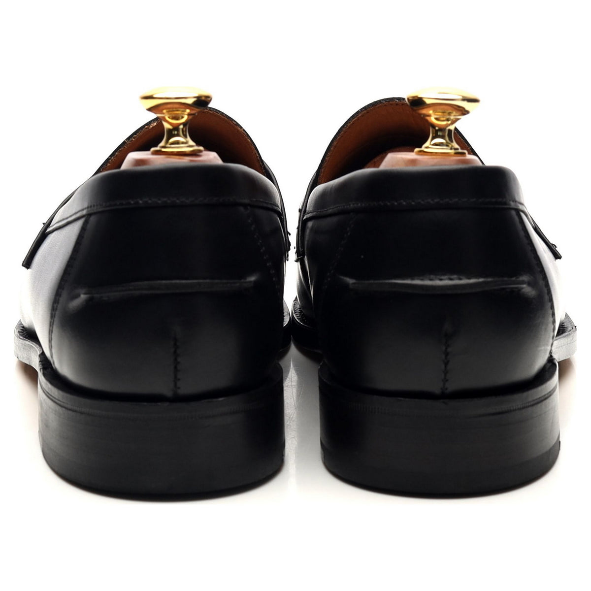 &#39;Madrid&#39; Black Leather Loafers UK 8.5