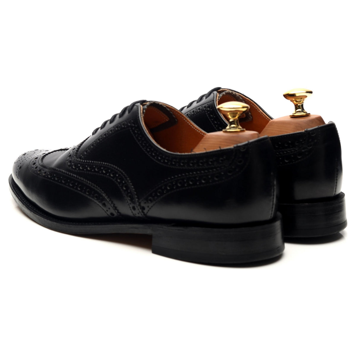 &#39;758&#39; Black Leather Oxford Brogues UK 7 F