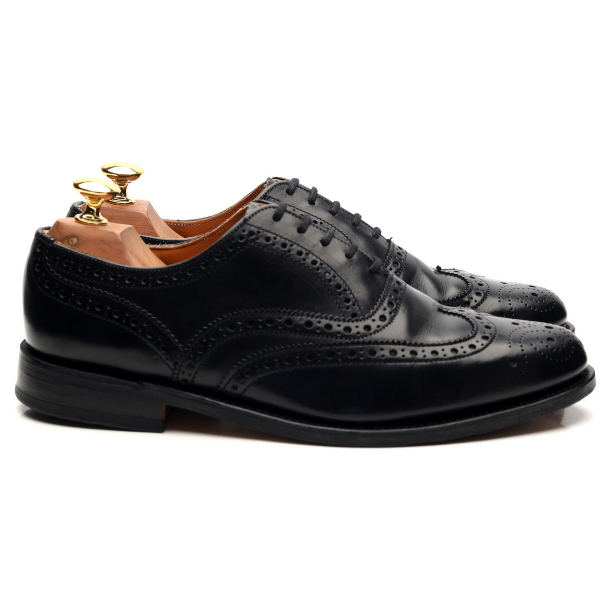 &#39;758&#39; Black Leather Oxford Brogues UK 7 F