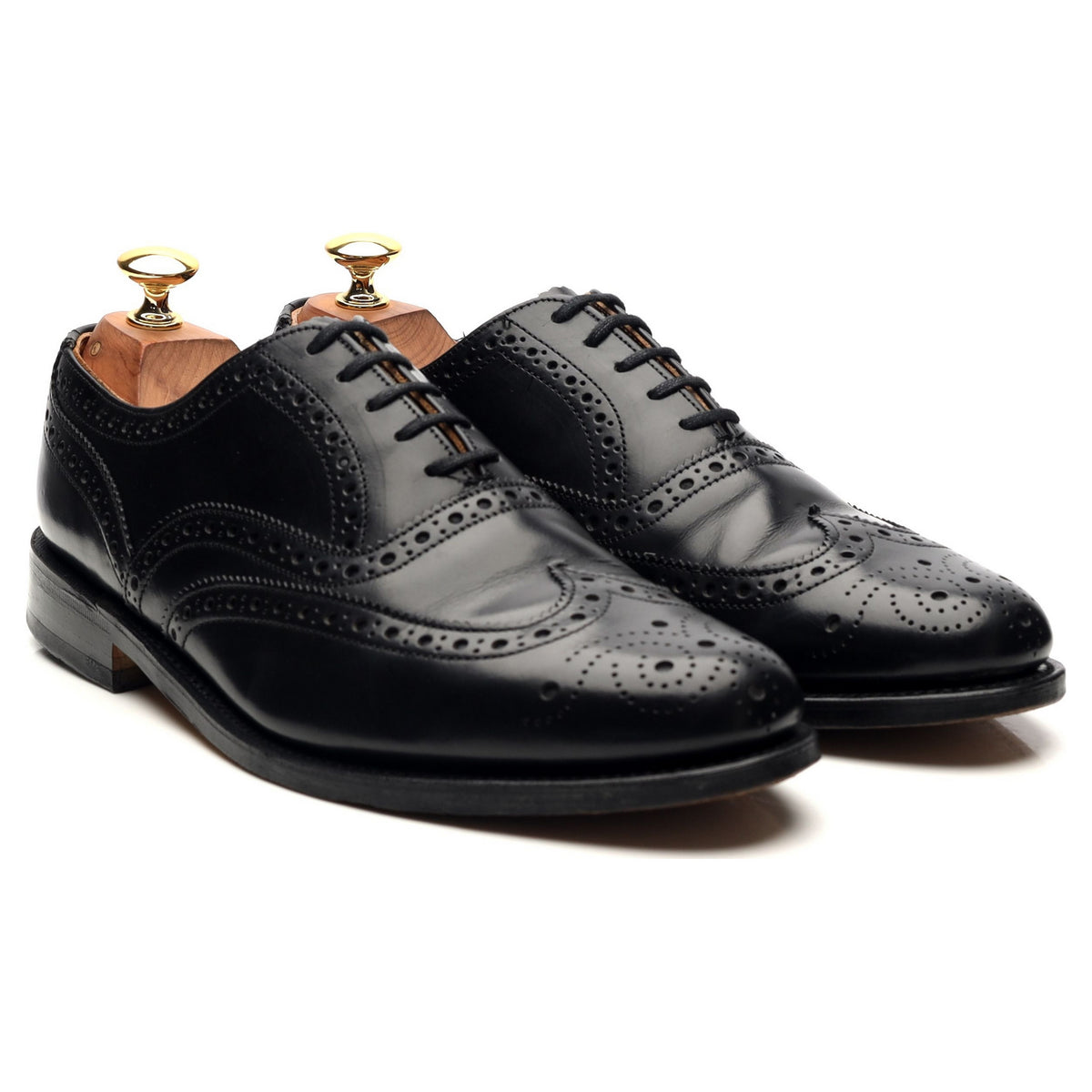 &#39;758&#39; Black Leather Oxford Brogues UK 7 F