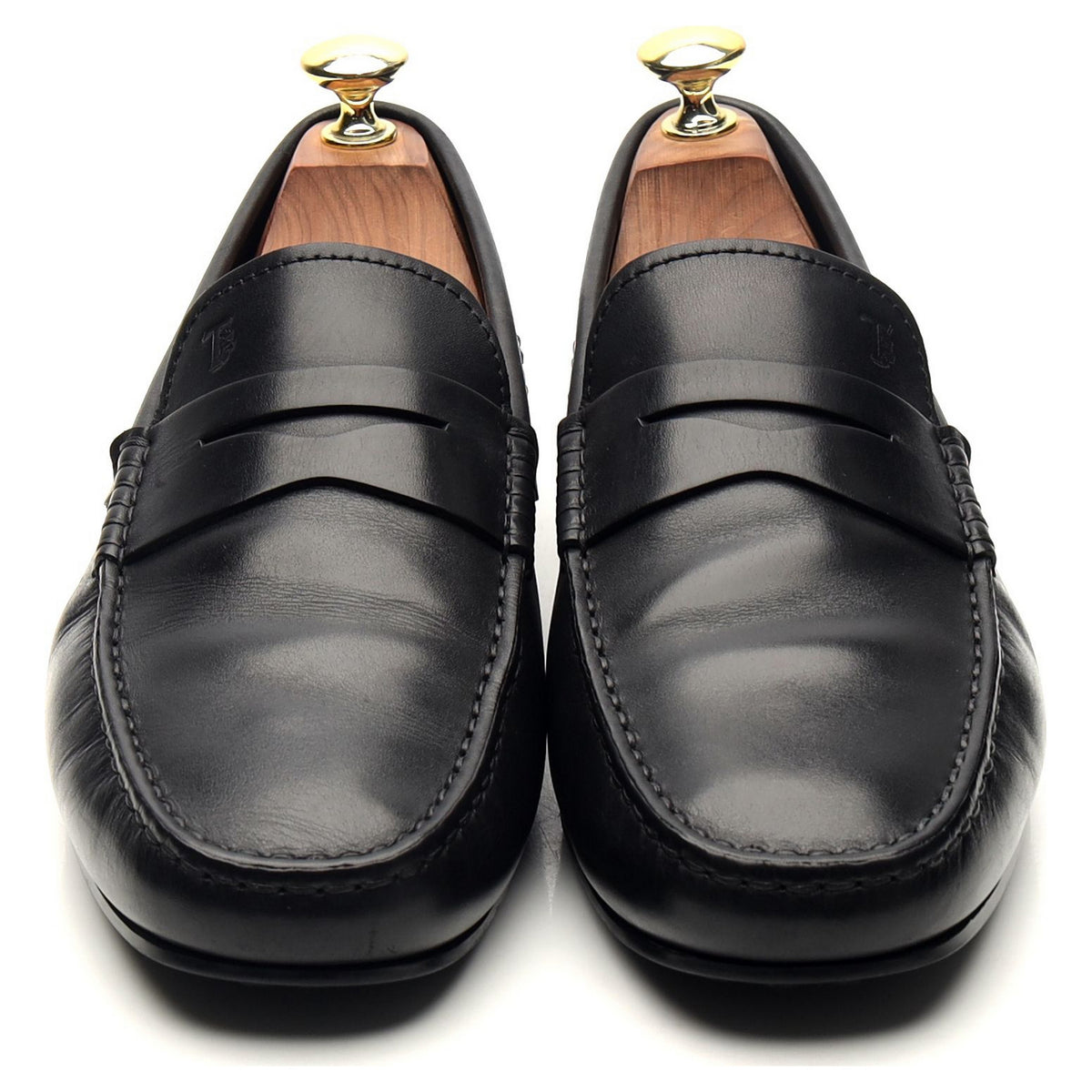 Black Leather Driving Loafers UK 7