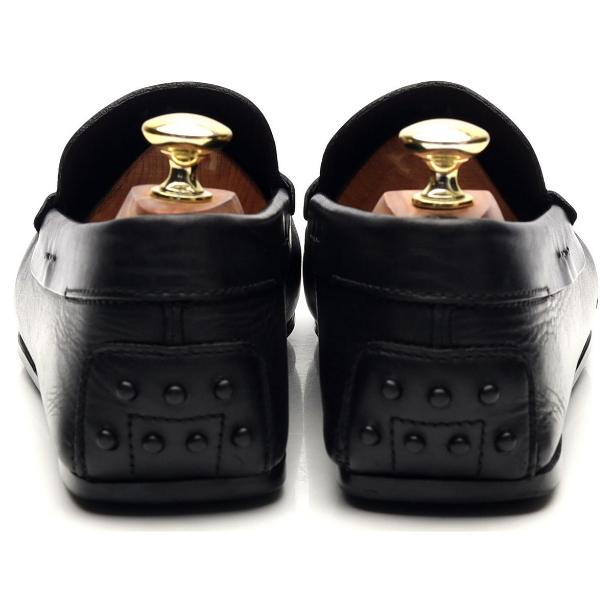 Black Leather Driving Loafers UK 7