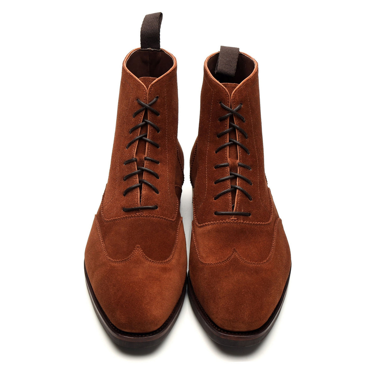 &#39;80556&#39; Tan Brown Suede Balmoral Boots UK 9.5