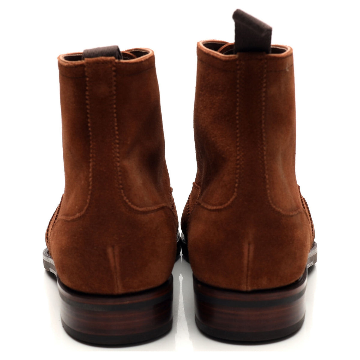 &#39;80556&#39; Tan Brown Suede Balmoral Boots UK 9.5